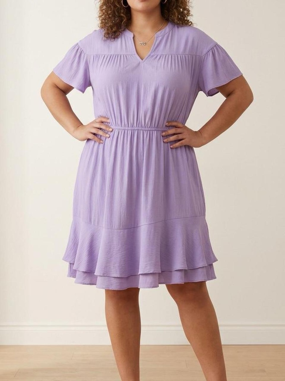 Simply Vera Vera Wang Lavender Tiered Ruffle Midi Dress